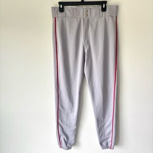 Easton Baseball Pants Gray with Red Strip Size Medium Sporty Athletic Wear